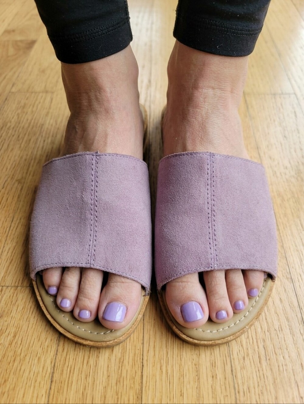Sorel Ella Block Suede Slide Shale Mauve Size 8 - Picture 2 of 9
